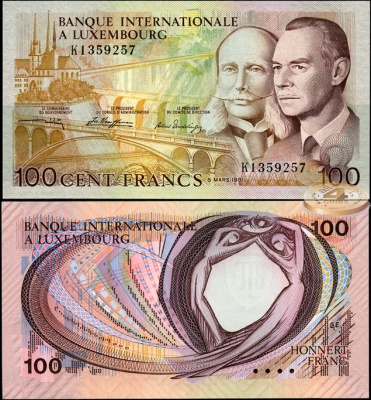 Люксембург. 100 франков (Unc) 1981