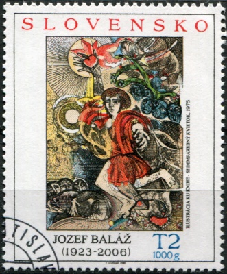 Словакия. 2008.  Jozef Balaz. Иллюстрация к книге "Цветик-семицветик" (Почтовая марка. CTO Гашеная)