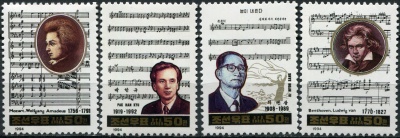 КНДР. 1994. Композиторы (Серия Почтовых марок. MNH OG)