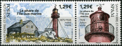 Сен-Пьер и Микелон. 2024. Маяк Л'Иль-о-Марин (Сцепка. MNH OG)