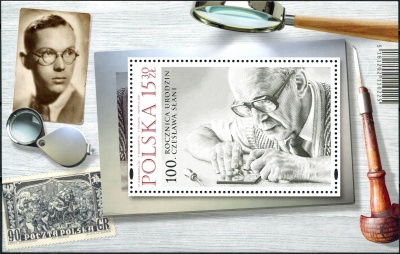 Польша. 2021. 100-летие со дня рождения Чеслава Слани (Почтовый блок. MNH OG)
