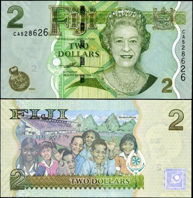 Фиджи. Банкнота 2 доллара. ND (2007). Unc. Бумага. Кат# P.109a