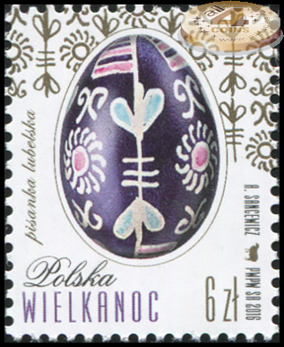 Польша. 2016. Пасхальное яйцо (Почтовая марка. MNH OG)