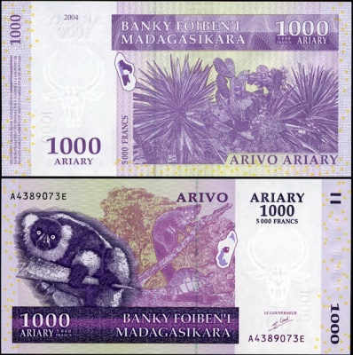 Мадагаскар. 1000 ариари (Unc) 2004