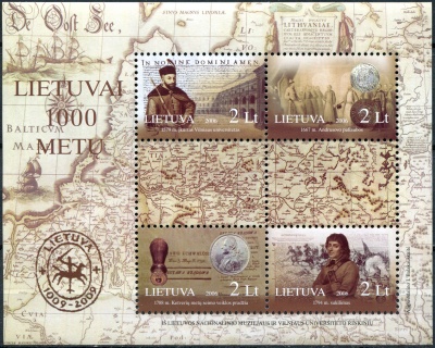 Литва. 2006. Тысячелетие Литвы (Почтовый блок. MNH OG)