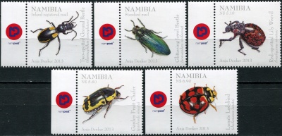 Намибия. 2013. Жуки Намибии. Левое поле (Серия. MNH OG)