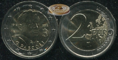 Италия. 2 евро. 2012 (Unc. Биметалл)