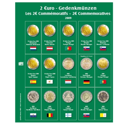 Лист ARTline/Premium для монет 2-евро 2009 года [1 шт] Оптима (SAFE)
