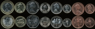Гибралтар. Набор №5 (8 монет. 1 биметалл) 2004-07
