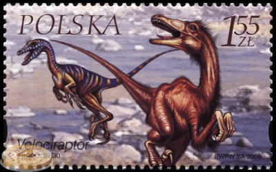 Польша. 2000. Велоцираптор [Velociraptor] (Почтовая марка. MNH OG)