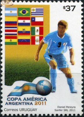 Уругвай. 2011. Кубок Америки по футболу. Аргентина 2011 (Почтовая марка. MNH OG)