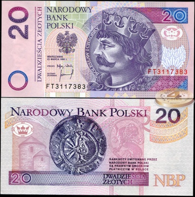 Польша. 20 злотых (Unc) 1995
