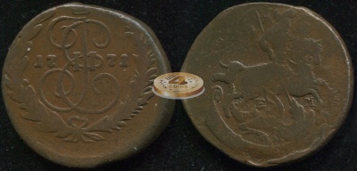Россия. 2 копейки. 1771 (aVF/F) Е.М.