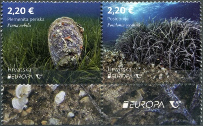 Хорватия. 2024. Подводная флора и фауна (Сцепка. MNH OG)