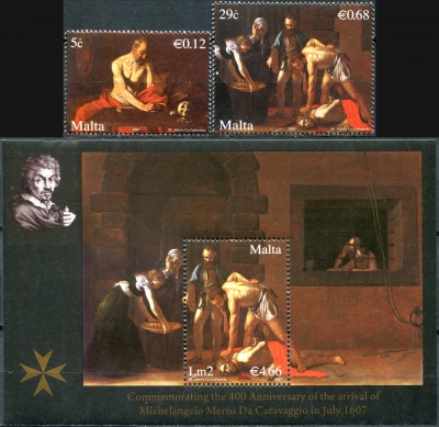Мальта. 2007. 400-летие прибытия Караваджо на Мальту (Серия Почтовых марок. MNH OG)