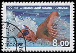 Россия. 2008. 100 лет Шуваловской школе плавания (Почтовая марка. CTO Гашеная)