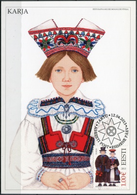 Эстония. 2013. Народные костюмы. Карья (Картмаксимум. Mint)