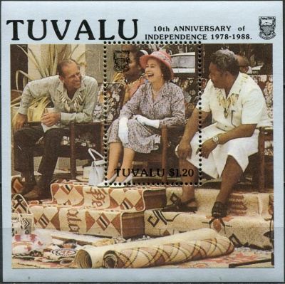Тувалу. 1988. 10 лет независимости Тувалу (IV) (Блок. MNH OG)