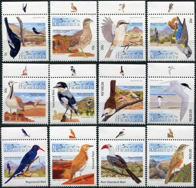 Намибия. 2012. Эндемичные птицы Намибии (Серия. MNH OG)