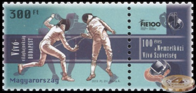 Венгрия. 2013. Чемпионат мира по фехтованию в Будапеште (Сцепка. MNH OG)