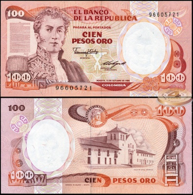 Колумбия. 100 песо оро (Unc) 1985