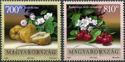 Венгрия. 2023. Венгерские сорта фруктов (Серия Почтовых марок. MNH OG)