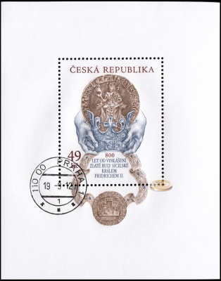 Чехия. 2012. 800 лет Золотой сицилийской булле (Блок. CTO Гашеная)