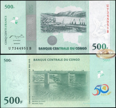 Конго. 500 франков (Unc) 2010
