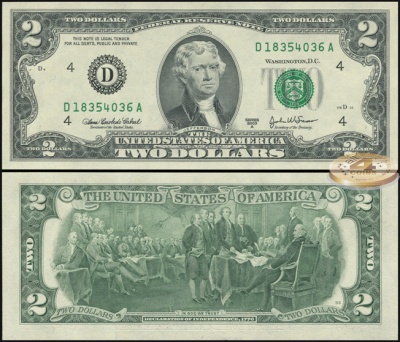 США. 2 доллара (Unc) 2003A.D