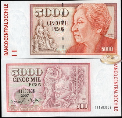 Чили. 5000 песо (Unc) 2007