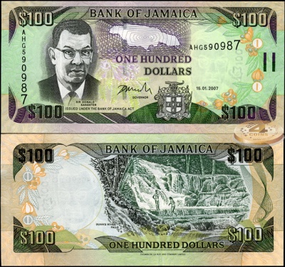 Ямайка. 100 долларов (Unc) 2007