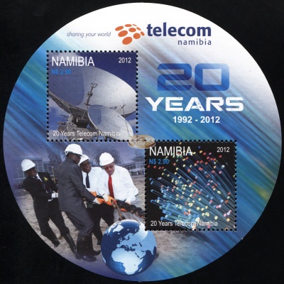 Намибия. 2012. 20 лет Telecom Namibia (Блок. MNH OG)