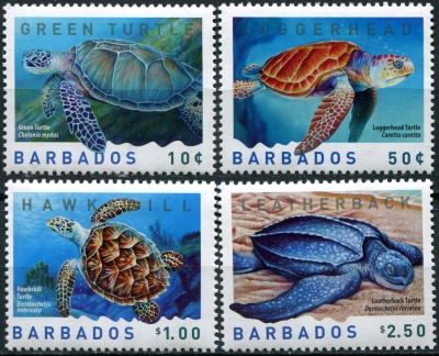 Барбадос. 2007. Морские черепахи (Серия. MNH OG)