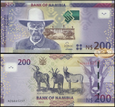 Намибия. 200 долларов (Unc) 2012