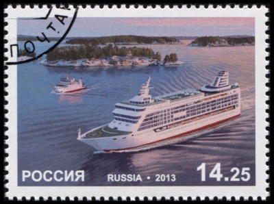 Россия. 2013. Пассажирские паромы (Почтовая марка. CTO Гашеная)
