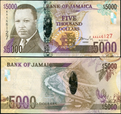 Ямайка. 5000 долларов (Unc) 2009