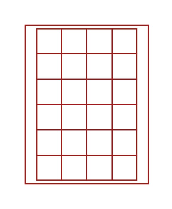 Бокс на 24 ячейки размером 42х42 мм (Lindner)