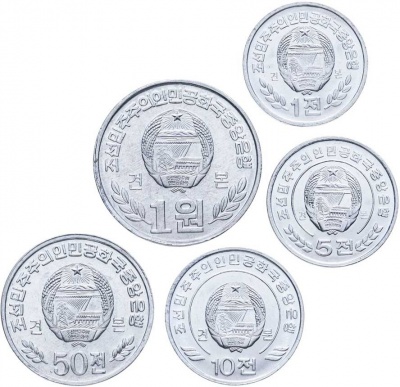 Корея Северная [КНДР] Набор из 5 монет aUnc-Unc 2002-08