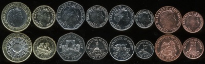Джерси. Набор №3 (8 монет. 1 биметалл) 1998-2012