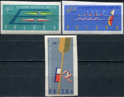 Польша. 1961. 6-й Чемпионат Европы по каноэ (Серия. MNH OG)