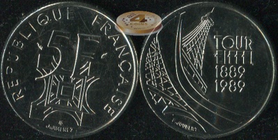 Франция. 5 франков. 1989 (Unc)
