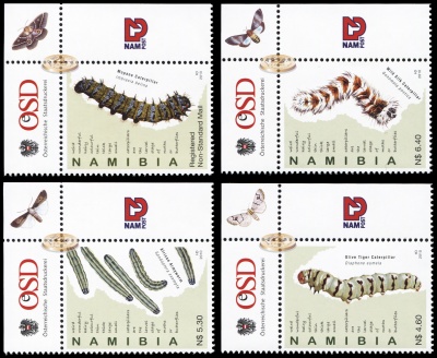 Намибия. 2010. Гусеницы Намибии (Серия. MNH OG)