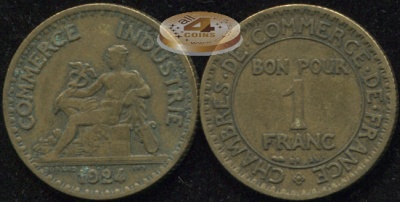 Франция. 1 франк. 1924 (aVF)