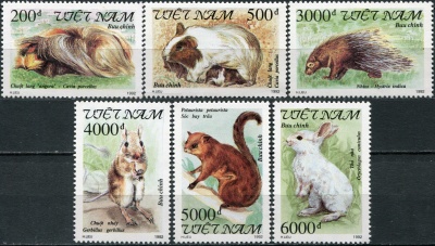 Вьетнам. 1992. Грызуны и мелкие млекопитающие (Серия. MNH OG)
