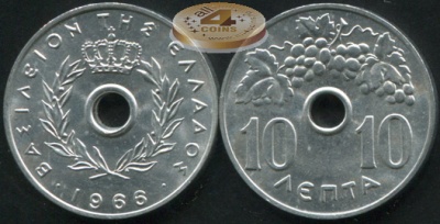 Греция. 10 лепта. 1966 (Unc)