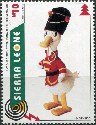 Сьерра-Леоне. 1995. Дональд Дак - майор-барабанщик (Почтовая марка. MNH OG)