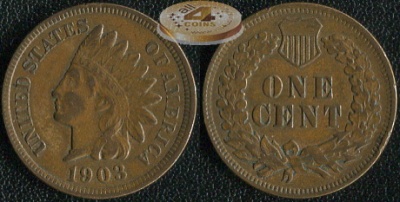 США. 1 цент. 1903 (aUnc+)