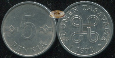 Финляндия. Монета 5 пенни. 1978 (KM#45a. Unc)