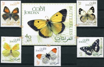 Иордания. 2007. Бабочки (Серия. MNH OG)