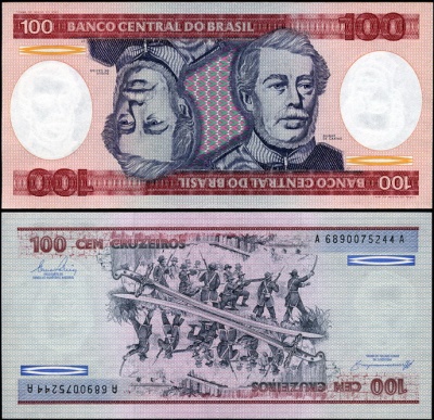 Бразилия. 100 крузейро (Unc) 1984